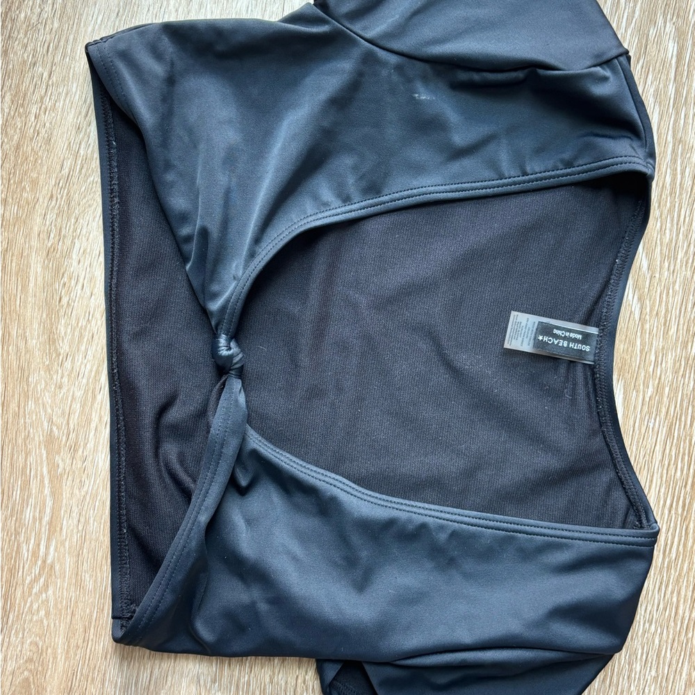Black Crop Top with Knot Detail